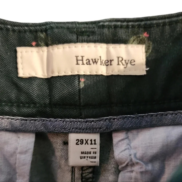 Hawker Rye Men's Chino Shorts Long Flat Front  Size 28x11 Vintage retro Unisex - Picture 5 of 10